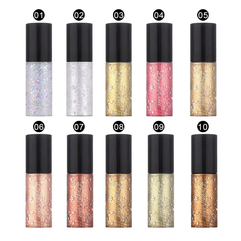 10 Color Shimmer Metallic Liquid EyelinerEye Shadow